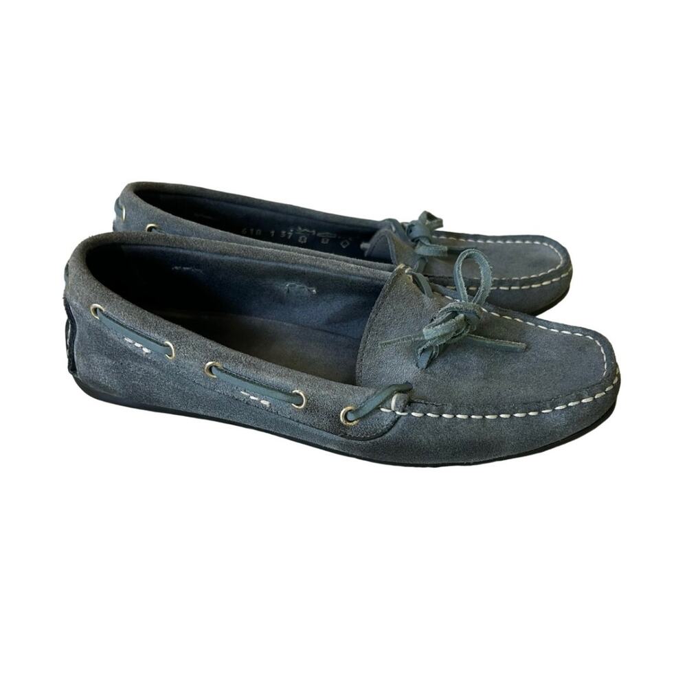 FRAU leather loafers driving slip on suede moccasins designer preppy women 6.5